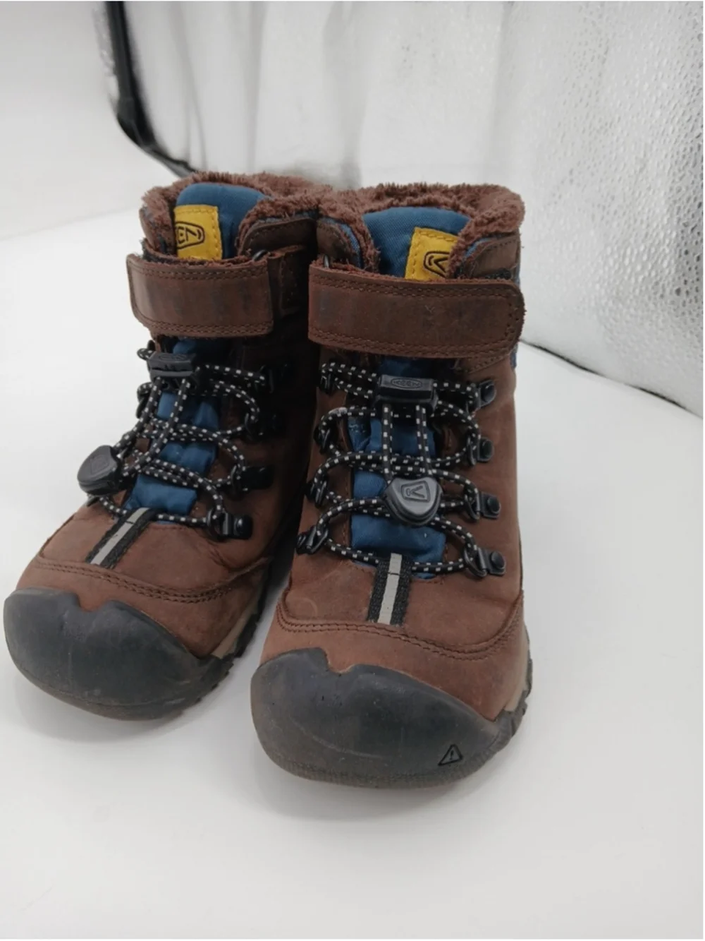 Keen Kanibou Waterproof Boots Little Kids Size 9 Brown/ Blue